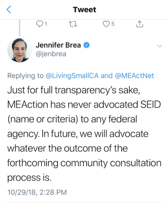Brea tweet not advocating SEID